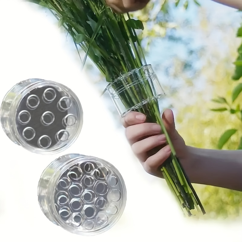 Image of 2pcs Spiral Flower Stem Holders, Plastic Flower Arrangement Holder Compatible With Large And Small Flower Stems, Bouquet Auxiliary Tool, Rotating Flower Arrangement Tool, 1 Large + 1 Small