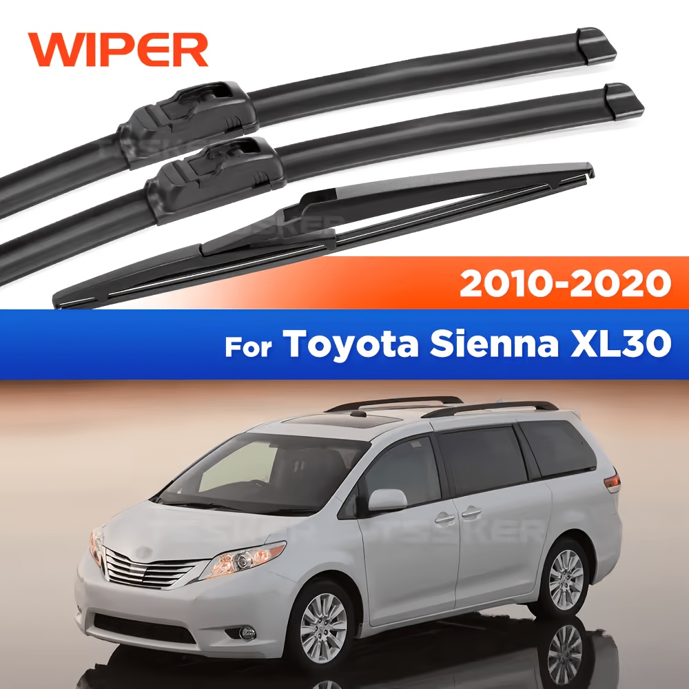 TEMU For Sienna Xl30 2010-2020 Wiper Front & Rear Wiper Blades Windshield Windscreen Window Brushes 26"+20"+16"