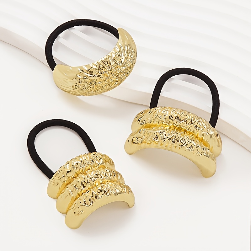 E-shop 3-teiliges minimalistisches und stylisiertes Halbkreis-Haarring-Set für Damen – Moderne Hochwertige Haarschmuck-Deko-Ponytail-Akzessorien