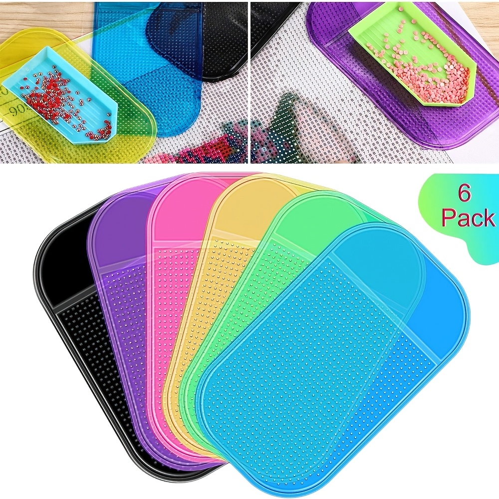 TEMU 6pcs Non-slip Diamond Painting & Gel Pad Trays - Colorful Base Suitable For Adults, Craft Board Holder For Diy , Suitable For Hobbyists, Gel Pad