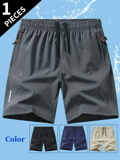summer shorts made from cool polyester fabric quick drying and breathable camping hiking cycling and running workouts featuring practical and stylish zippered pockets