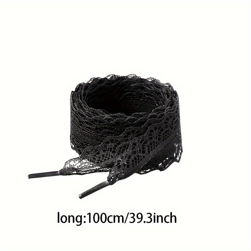 2pcs Lace Shoelaces, Black And White Two-color Lace Shoelaces