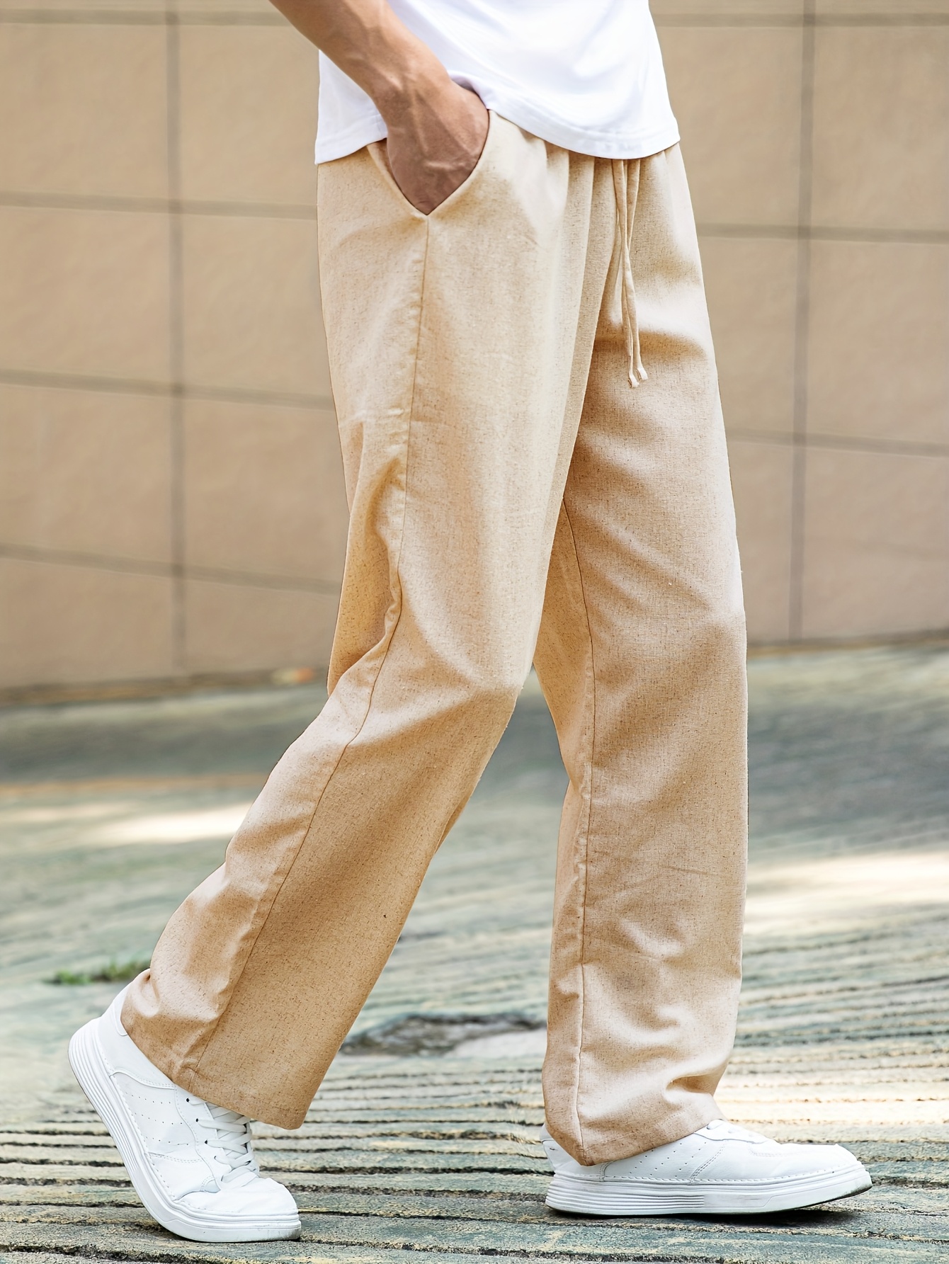 Pantalones Hombre Verano - Algodón Y Lino, Sueltos, Casuales, Para Deporte Y Diario