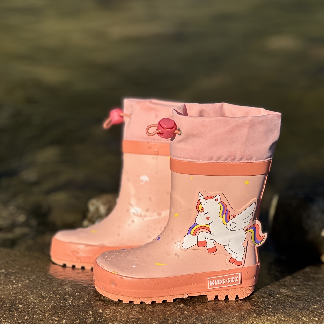 Pink Botas Unicornio Agua Conejito Conguitos Botas Agua Bota