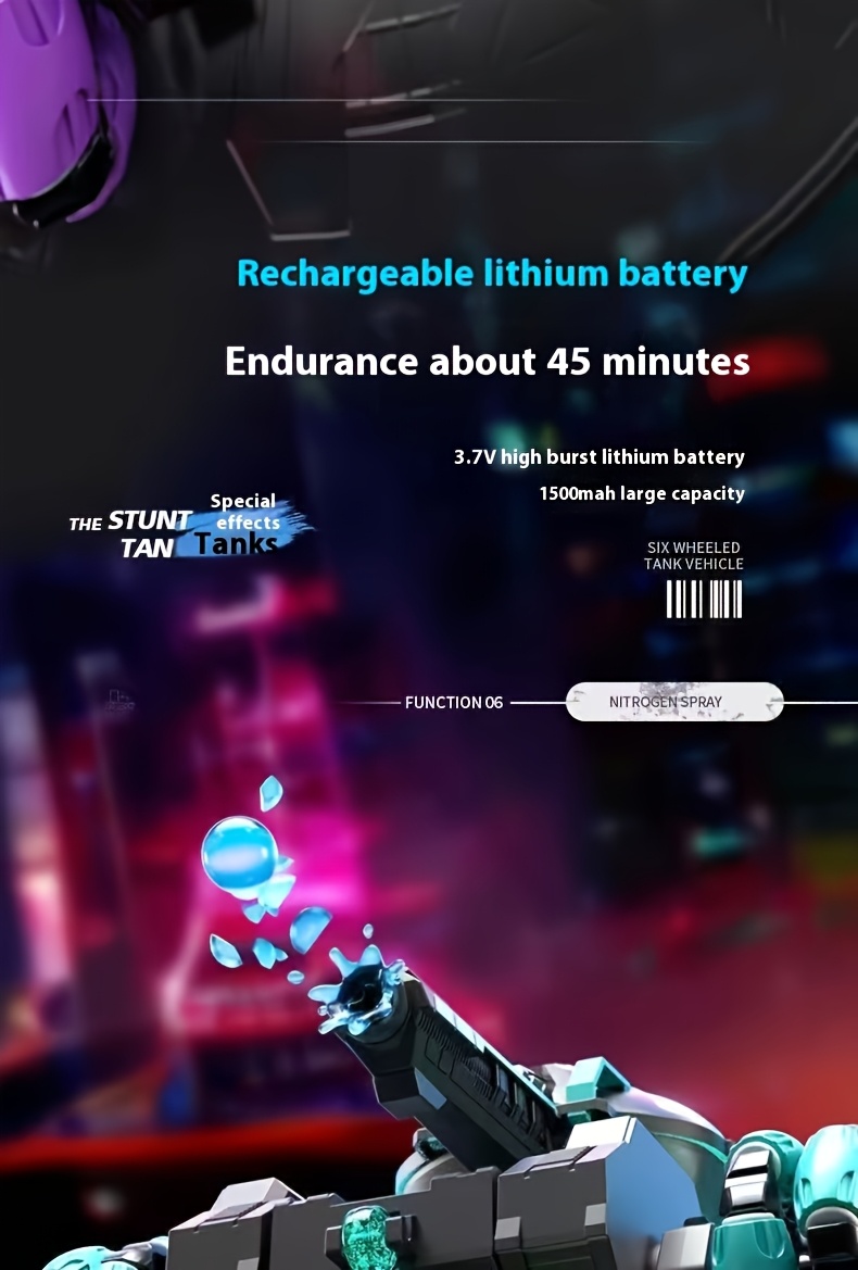 6-wheel Drive Upgraded Stunt Tank, Tank Model, Intelligent Fun Version Of Super Large Off-road Vehicle, Toy Tank, Intelligent Off-road Toy Car Model, Climbing Toy Car, Realistic Tank Toy, Fun And Interesting Holiday Gift