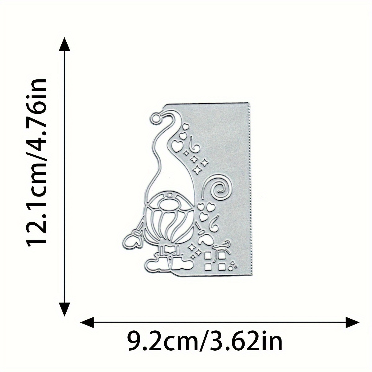 TEMU 1pc Christmas Gnome Metal Die Cutter, Christmas Border Greeting Card Die Cut Template For Diy Scrapbooking Decoration, Paper Embossing, And Card