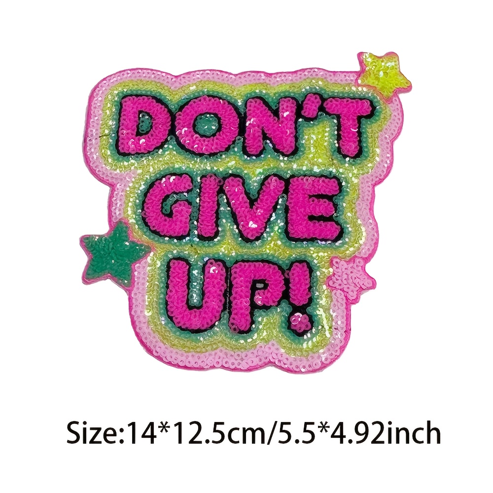 Single Pack Sequin Pink-green "" Letter Applique Ironing Patch For Clothing, Hats & Bags