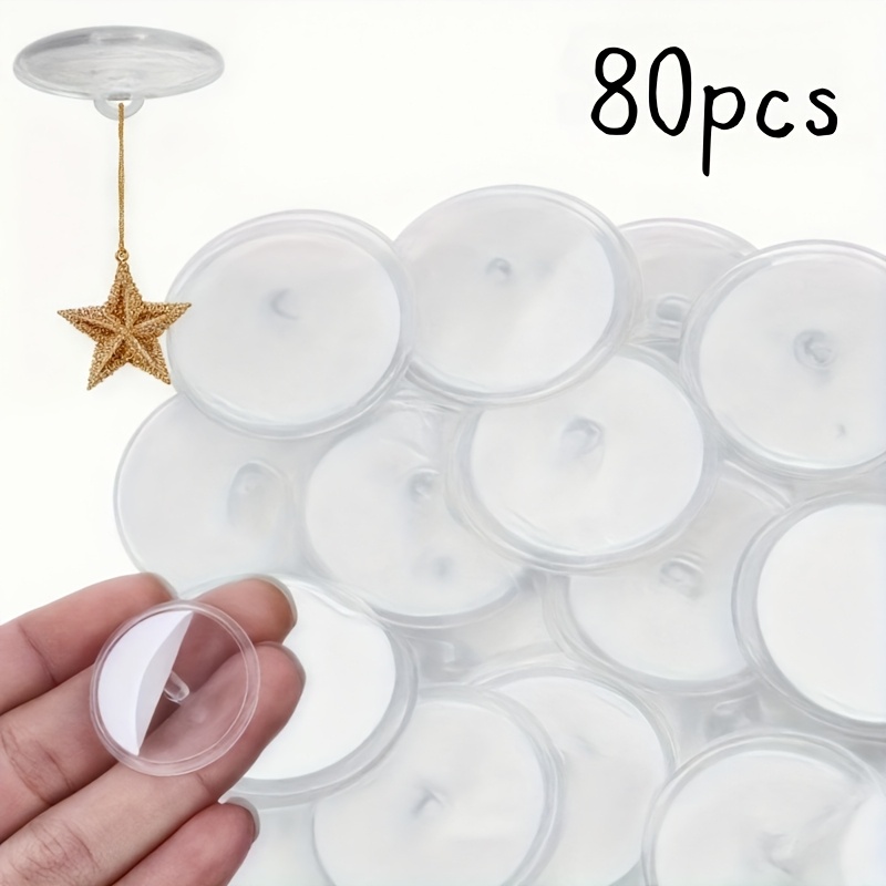 TEMU 80pcs Transparent Ceiling Hooks - , Self-adhesive And , Suitable For Decor, Parties, Christmas Holidays, And More, Utility Hooks