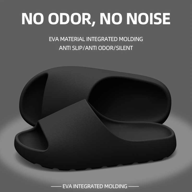 Lightweight EVA Slippers for Men and Women - Non-Slip, Comfortable Indoor and Outdoor Wear, White with Black Accents, All-Season Wear, Casual Home Shoes|Minimalist Design|Eva Upper Material