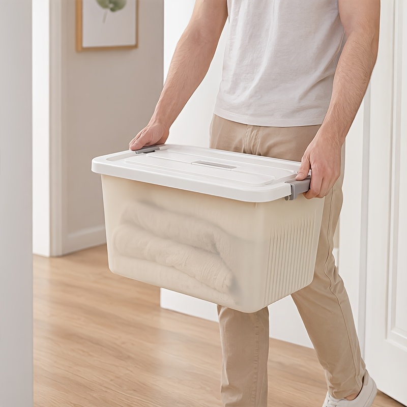 2pcs Large-Capacity Stackable Storage Bins with Lids