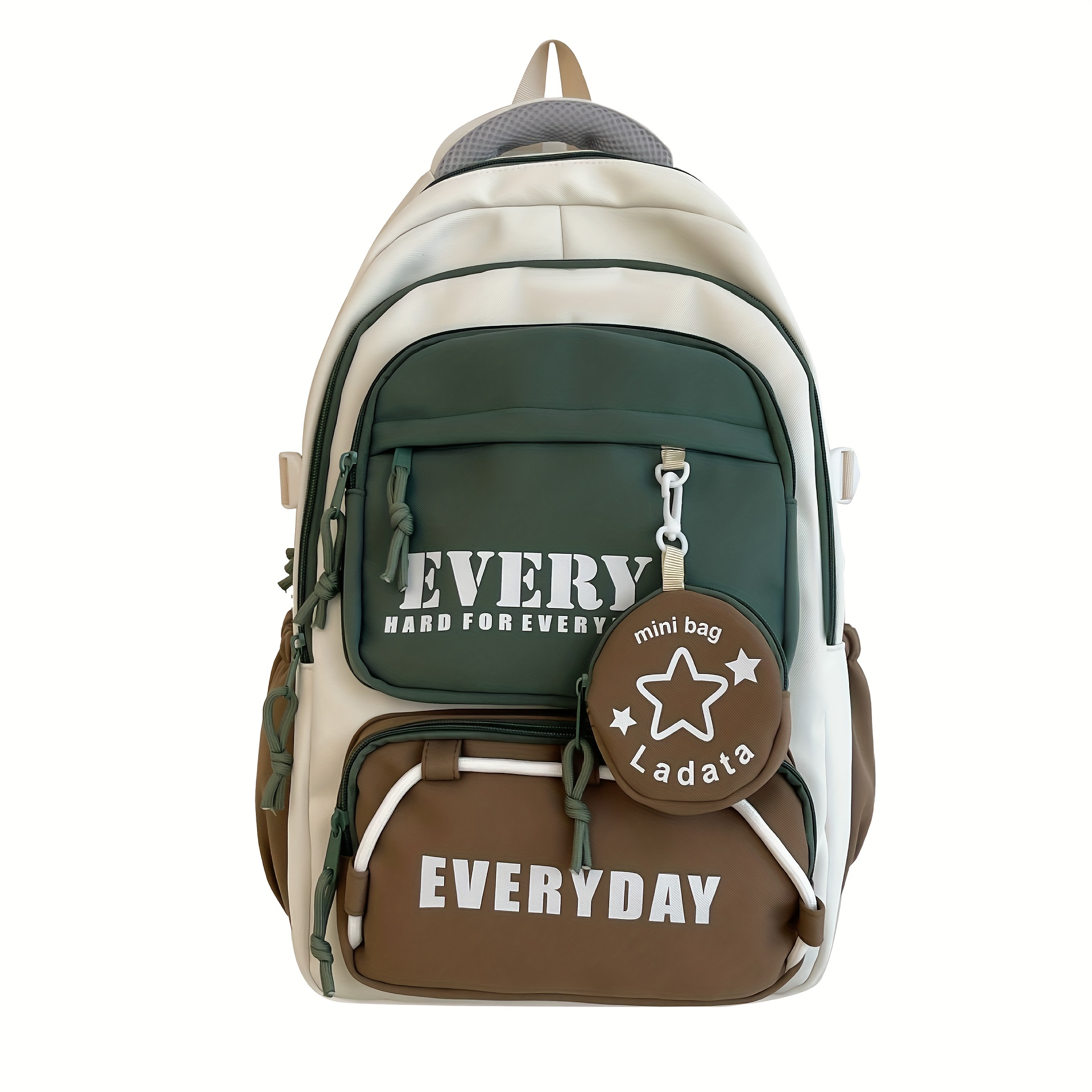 Casual Nylon Student Backpack For With Anti-theft Multiple Pockets, Color , Adjustable Straps, Laptop Compartment - Durable Unisex Backpack For Travel, School & Commuting Random Style