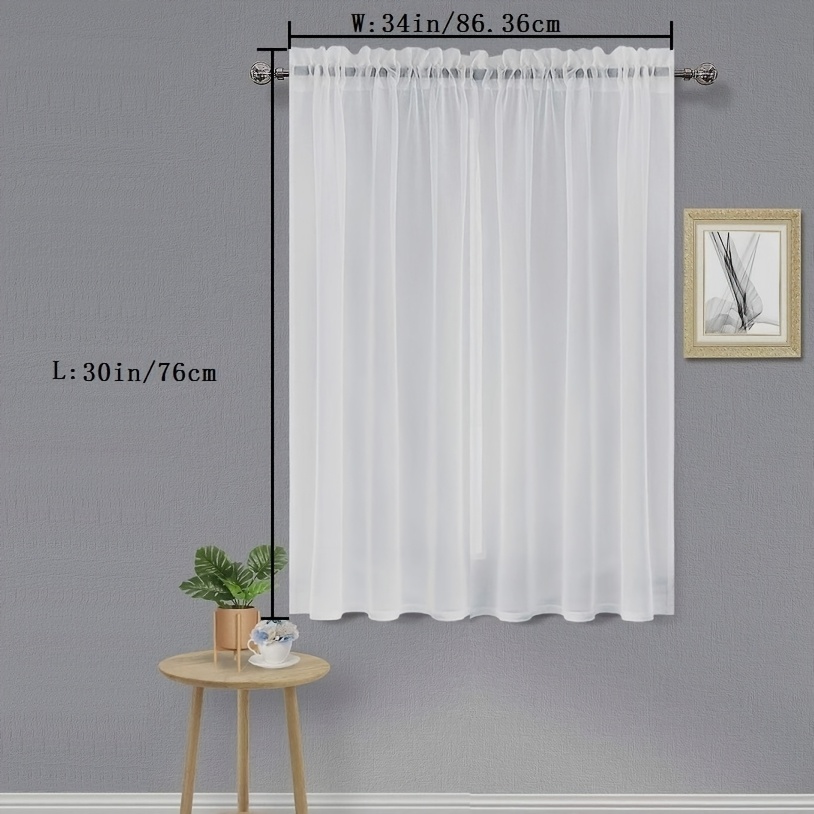 TEMU Voilages de Fenêtre Blancs, Rideaux Blancs Voilages, Voilage, Passe-Tringle , pour Chambre Salon Cour, 1 Panneau