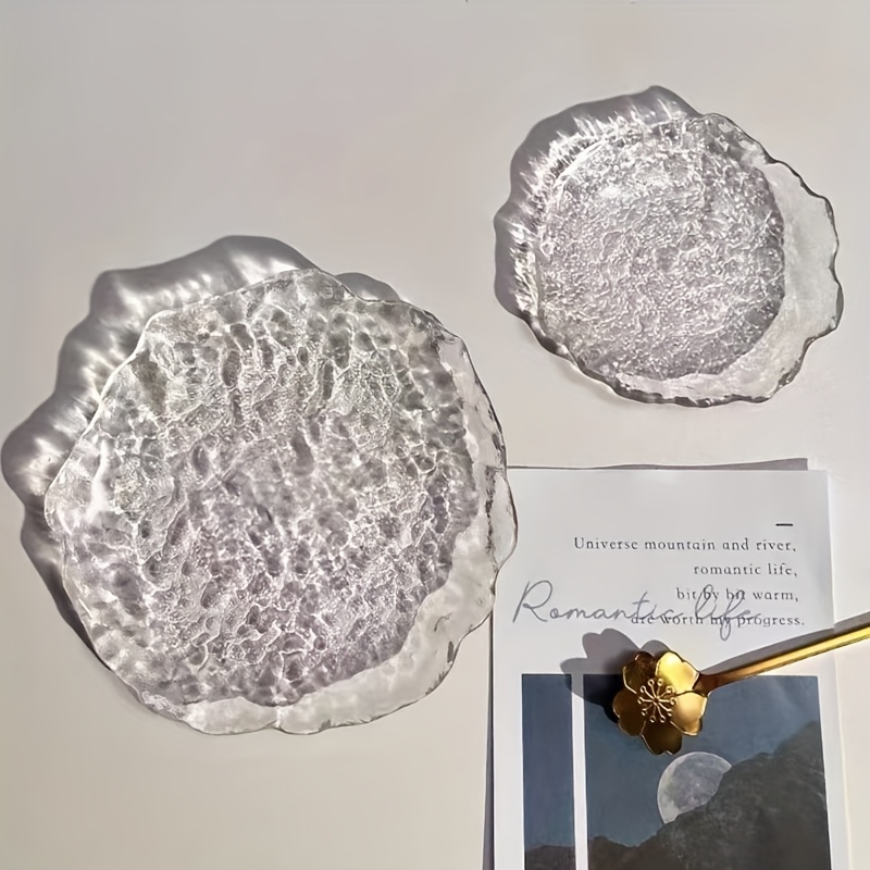 TEMU A Set Of Irregular Glass Fruit Plates, Cake Dessert Plates, Seasoning Plates, Snack Small Plates, Dessert Plates, Afternoon Tea Dessert Plates,