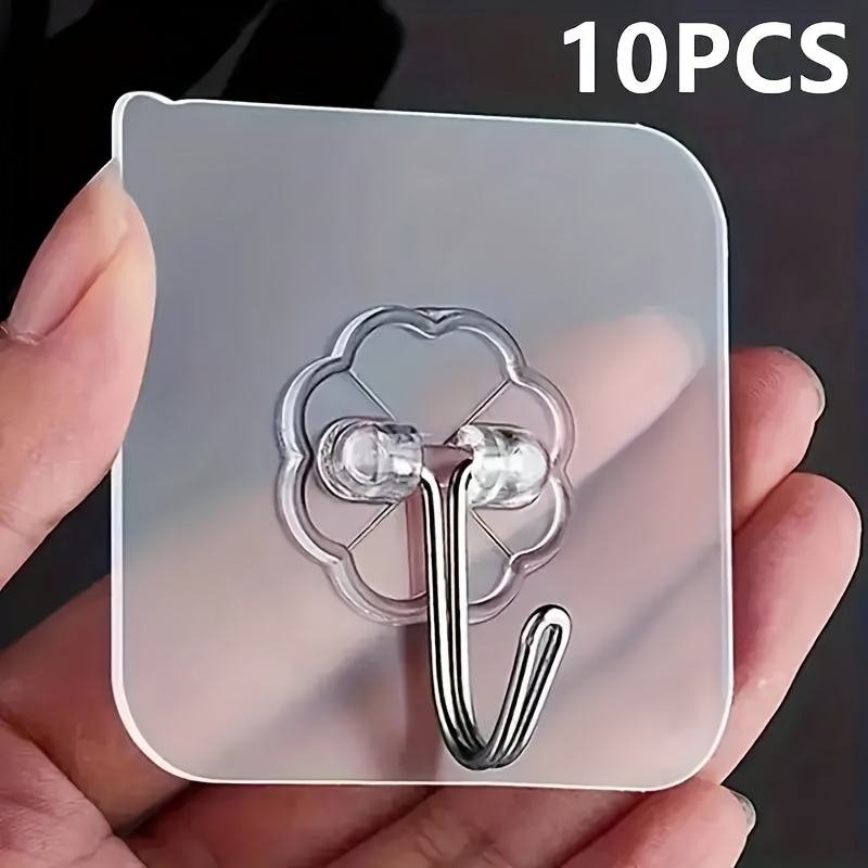 

Transparent Hooks, No Punching, Adhesive Hooks, Wholesale For Street Vendors, Strong And Seamless Hooks, Plastic Creative Bathroom And Kitchen Hooks, Utility Hooks