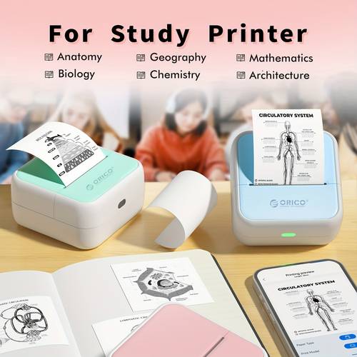 2 inch portable mini printer thermal printer label maker with rolls paper small pocket printer for for office home small logo clothing stickers