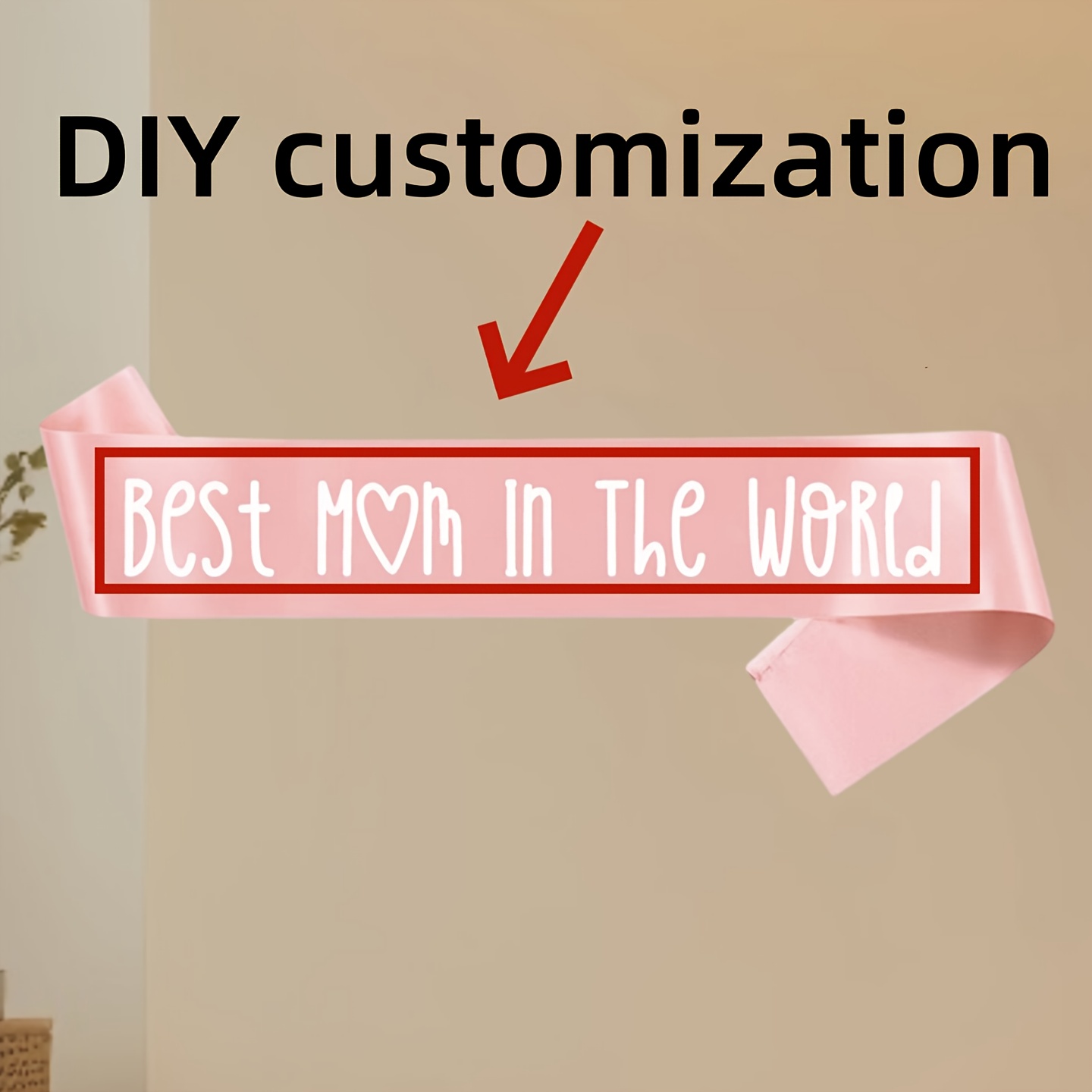TEMU Cinturón de satén personalizado DIY, ideal para decoración de fiestas - Texto/// personalizable, cinturón de satén sólido con hebilla, lavable a