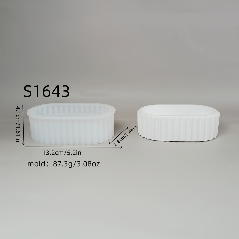 Oval Candle Storage Jar Silicone Mold Holder Mold Epoxy Resin Decoration Mold Gypsum Candle Holder Ornament Silicone Mold S1643 87.3