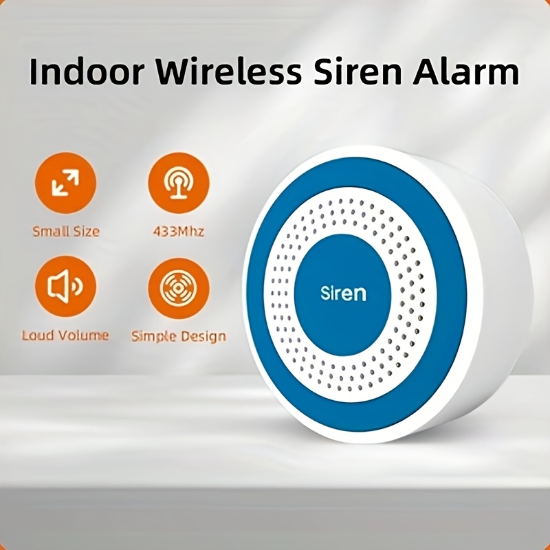 Alarma de Seguridad Doméstica con Sensor PIR y Luz Estroboscópica Mini, Sistema de Alarma Sonora con Flash y Sonido para Interiores, Compatible con Wifi