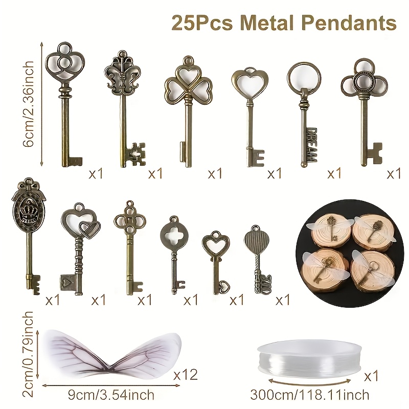 TEMU 25/97pcs Warner Flying Key B, Includes Wings, , A Key Handle, A Photo Prop For A Magical Atmosphere, And A Scene Setup. Suitable For Halloween,