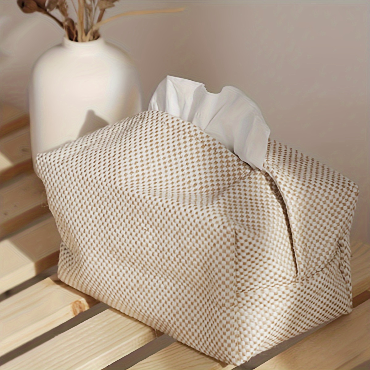 Akaia Taschentuchbox Aus Holz, Quadratisch - 14x14x16 Cm, Für Badezimmer, Küche, Büro