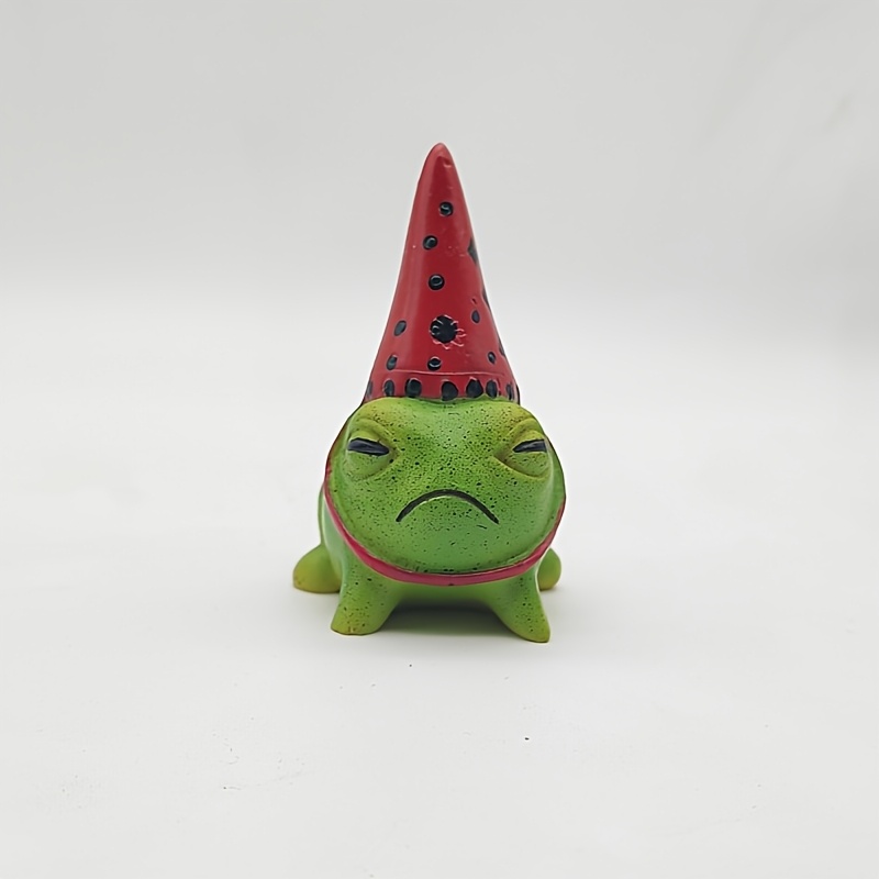 Image of Hat-wearing Frog Resin Ornament, Miniature Garden Balcony Decor, Creative Cute Animal Figurine Suitable For Succulent Pots, Country Style Yard Accessory