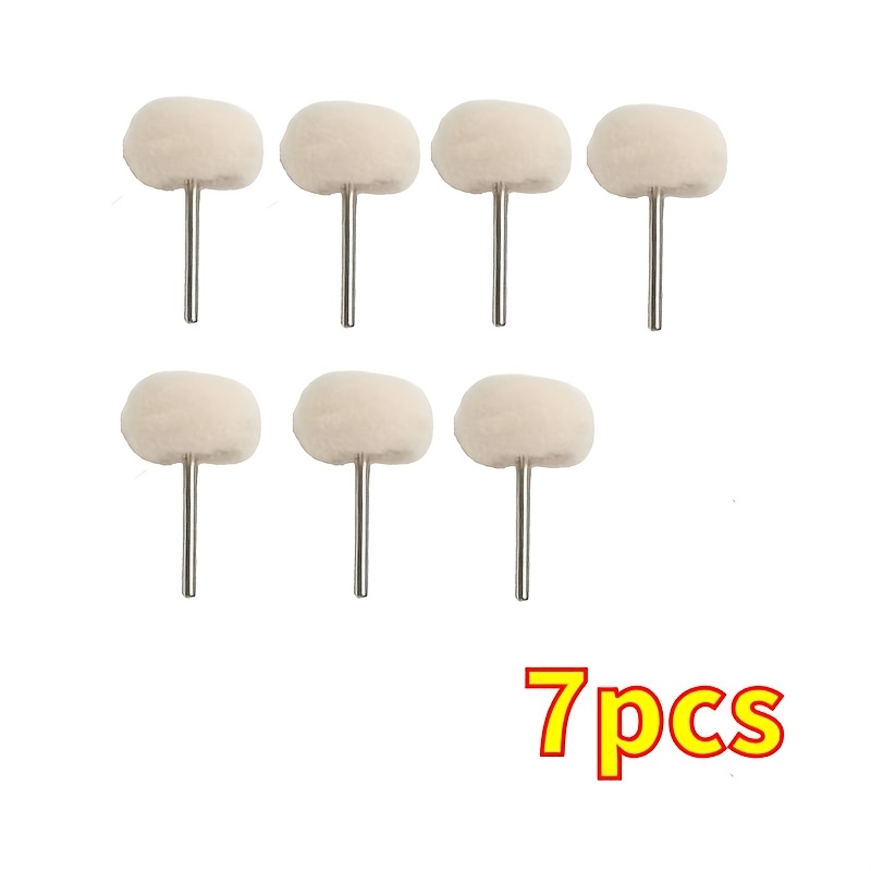 TEMU Kit de 7 pièces de brosses pour perceuse électrique à queue de 3 mm, outils de polissage, têtes de polissage, , outil rotatif, pour le polissage