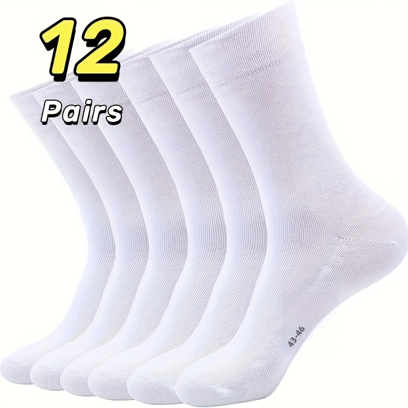 E-shop 12 Paar weiße Herrensocken, schwarze Herrensocken Größe 9-12, Damensocken Größe 43-46