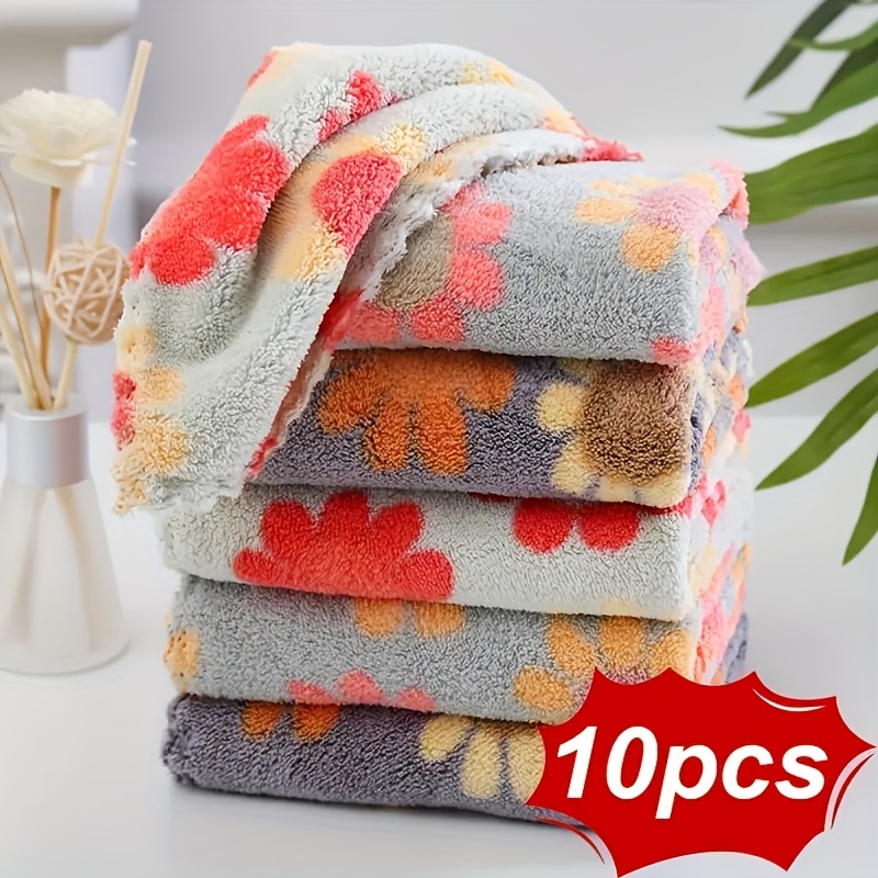 TEMU 10-pack Assorted Bohemian Microfiber Hand Towels - Super Absorbent, Non-shedding, Floral And Geometric Patterned, Perfect For Kitchen And Bathroom Use, Bathroom Hand Towels