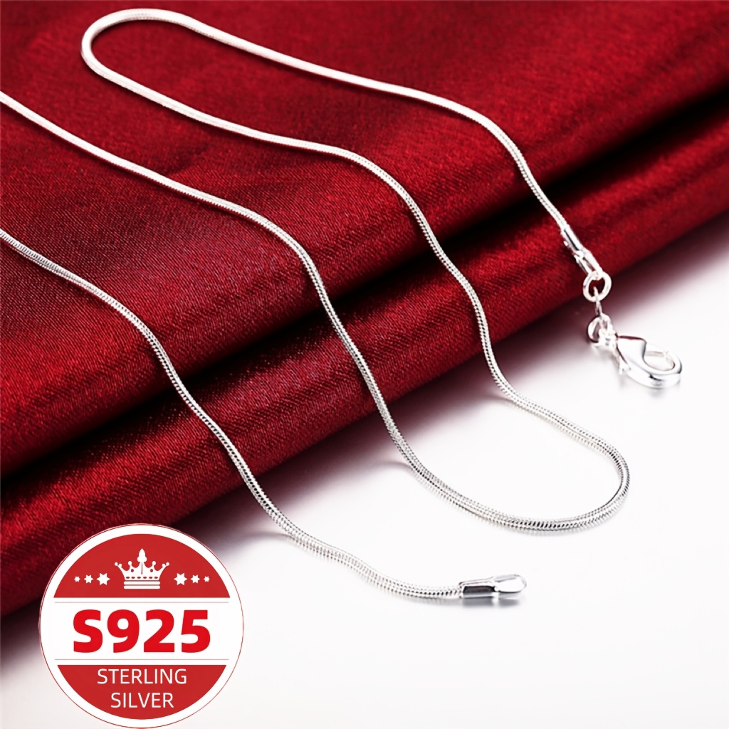 

Ladies' S925 Sterling Silvery Necklace, Upgraded Spring , Thin And Sturdy Necklace, Multifunctional Necklace, Comfortable, Hypoallergenic, Gift, Essential For Girls