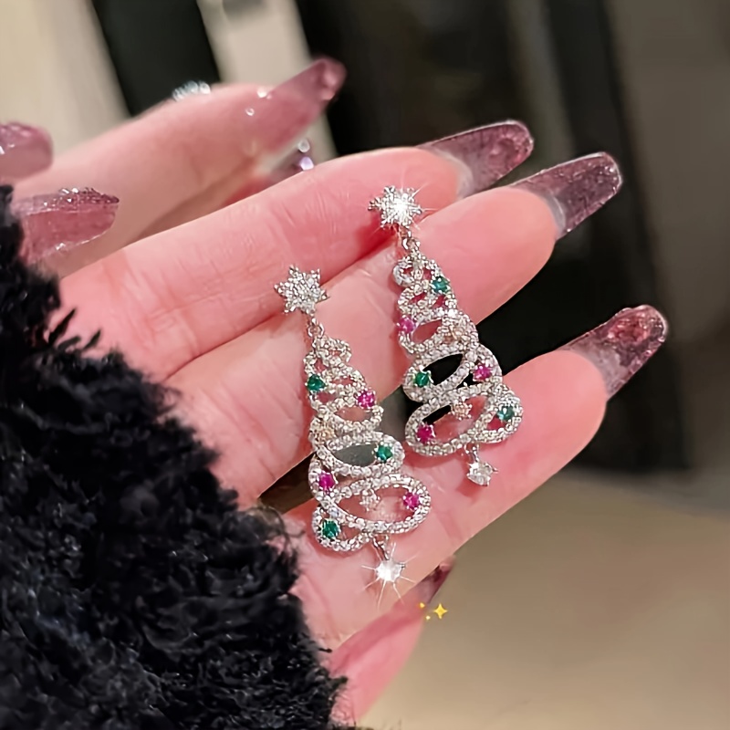 

925 Silvery Christmas Tree Drop - For Women