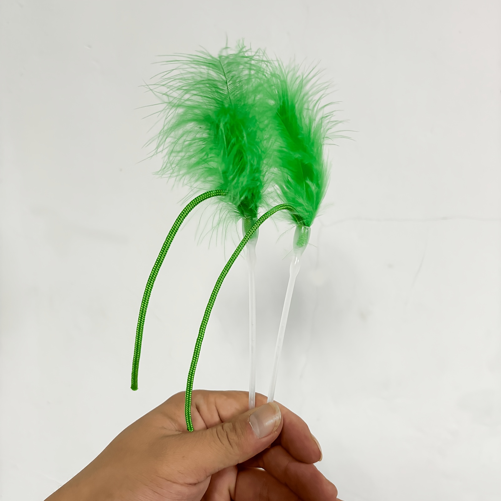 2pcs Cat Teaser | Works With Pc-8 Smart Cat Toy , Artificial Feathers And Polypropylene, Suitable For All Breeds, No Battery Required
