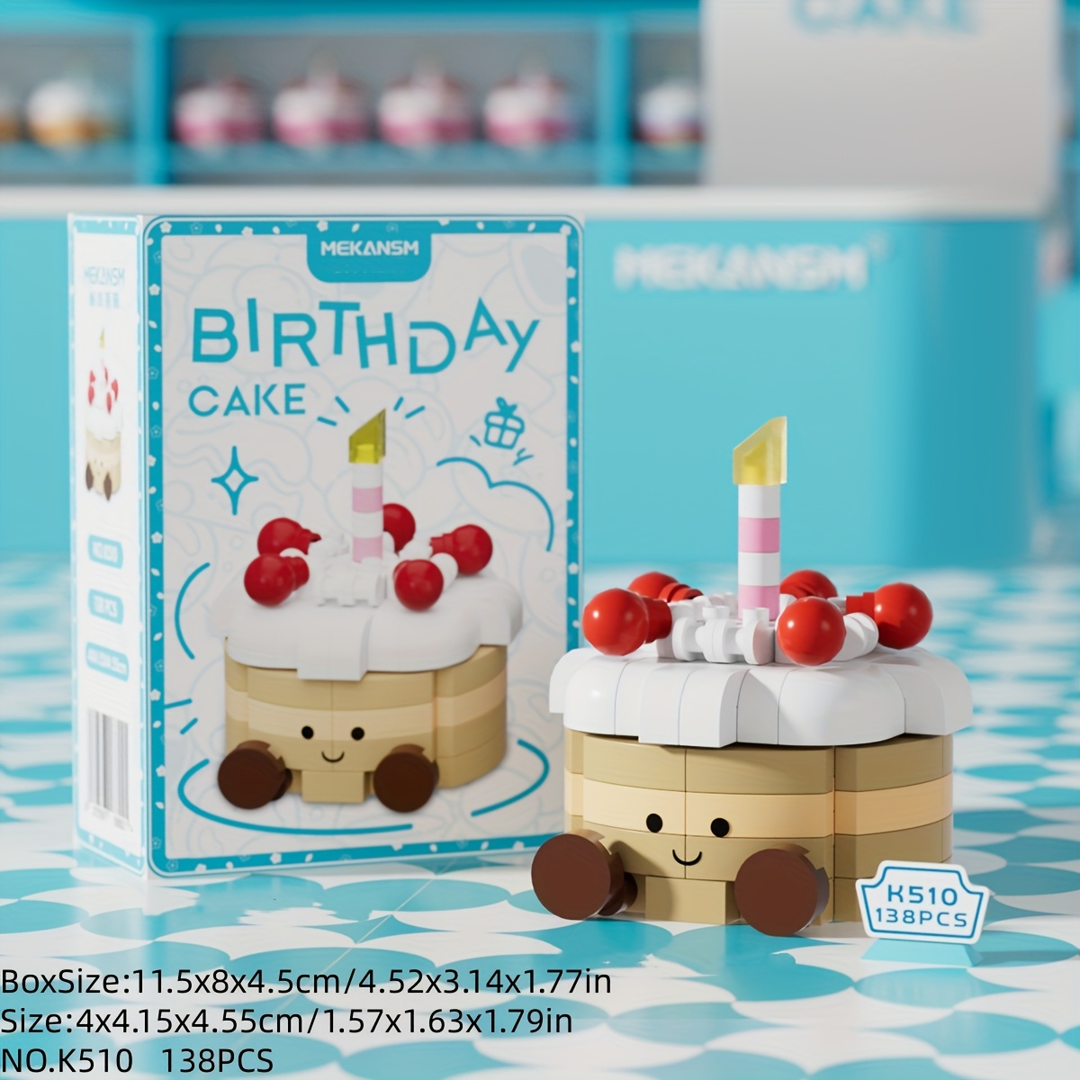 TEMU Mini gâteaux de dessert en granulés imbriqués, blocs de construction, jouets éducatifs, décorations pour de l'après-midi, cadeaux d'anniversaire
