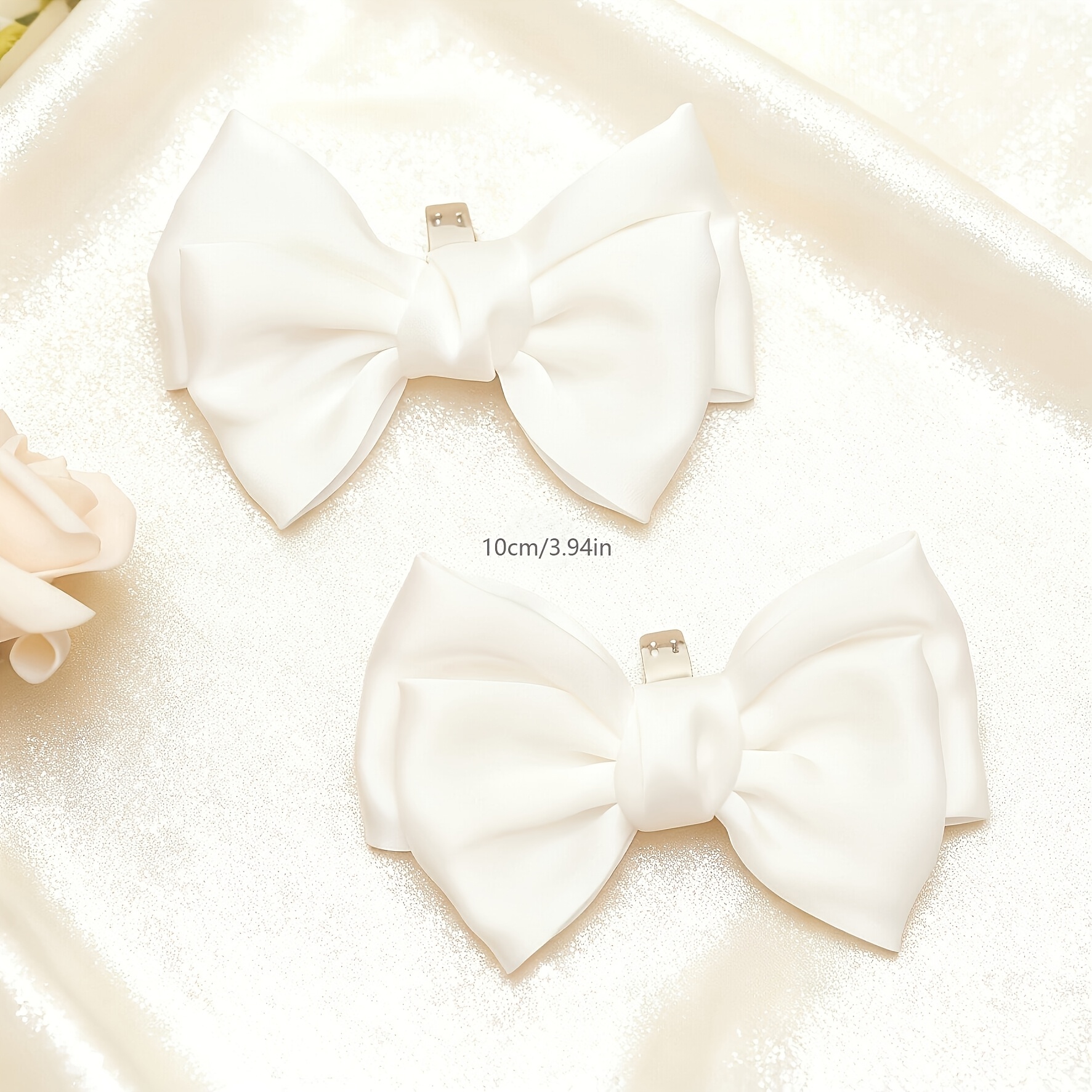 TEMU 1 Pair Detachable Double Bow Shoe Clips, Additions In Black And White , Matching High Heels, Flats, Business Shoes And Wedding Shoes