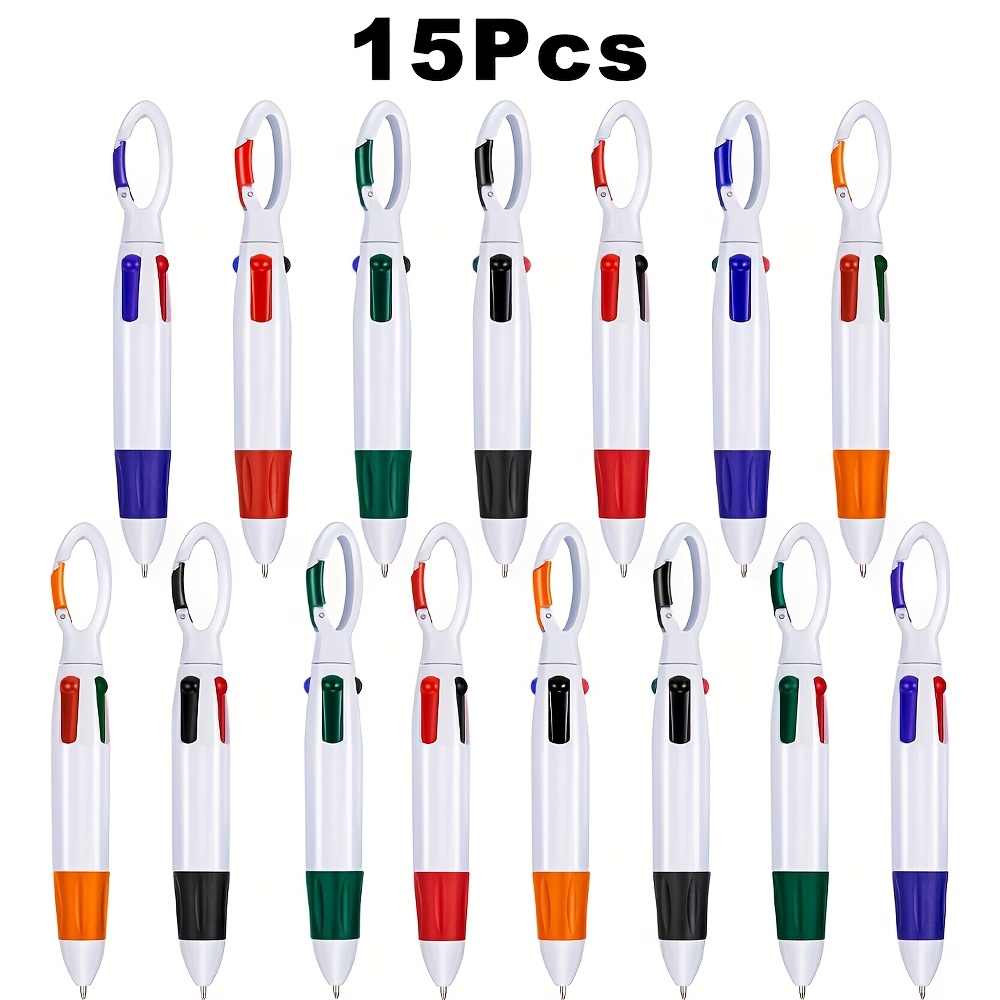 Image of 15/30 Pack 4-in-1 Retractable Ballpoint Pen, Essential Pocket Pen For Medical Students And Nurses, Keychain Portable Pocket Clip, School And Office Supplies, Daily Use For Nurses
