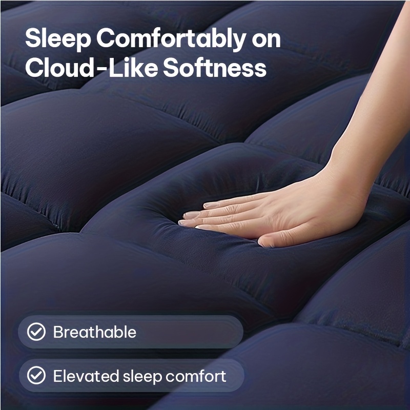 10Cm Hotel Grade Mattress Topper | Extremely Soft Featuring 1200GSM Hollowfiber Filling | Elastic Corner Straps | Available in White, Grey, Blue, Black | Sizes: Single, Small Double (4Ft), Double, King, Super King