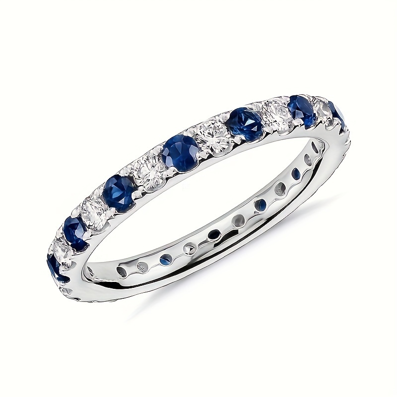 Elegant Synthetic Sapphire Zirconia Ring for Various Occasions