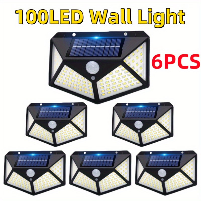 

6pcs Solar Wall Lights, Led,, Motion Sensor Activated, Hexagonal Design, Ideal For Outdoor Walls, Courtyards, Garages, Gardens, Solar Outdoor Decorations