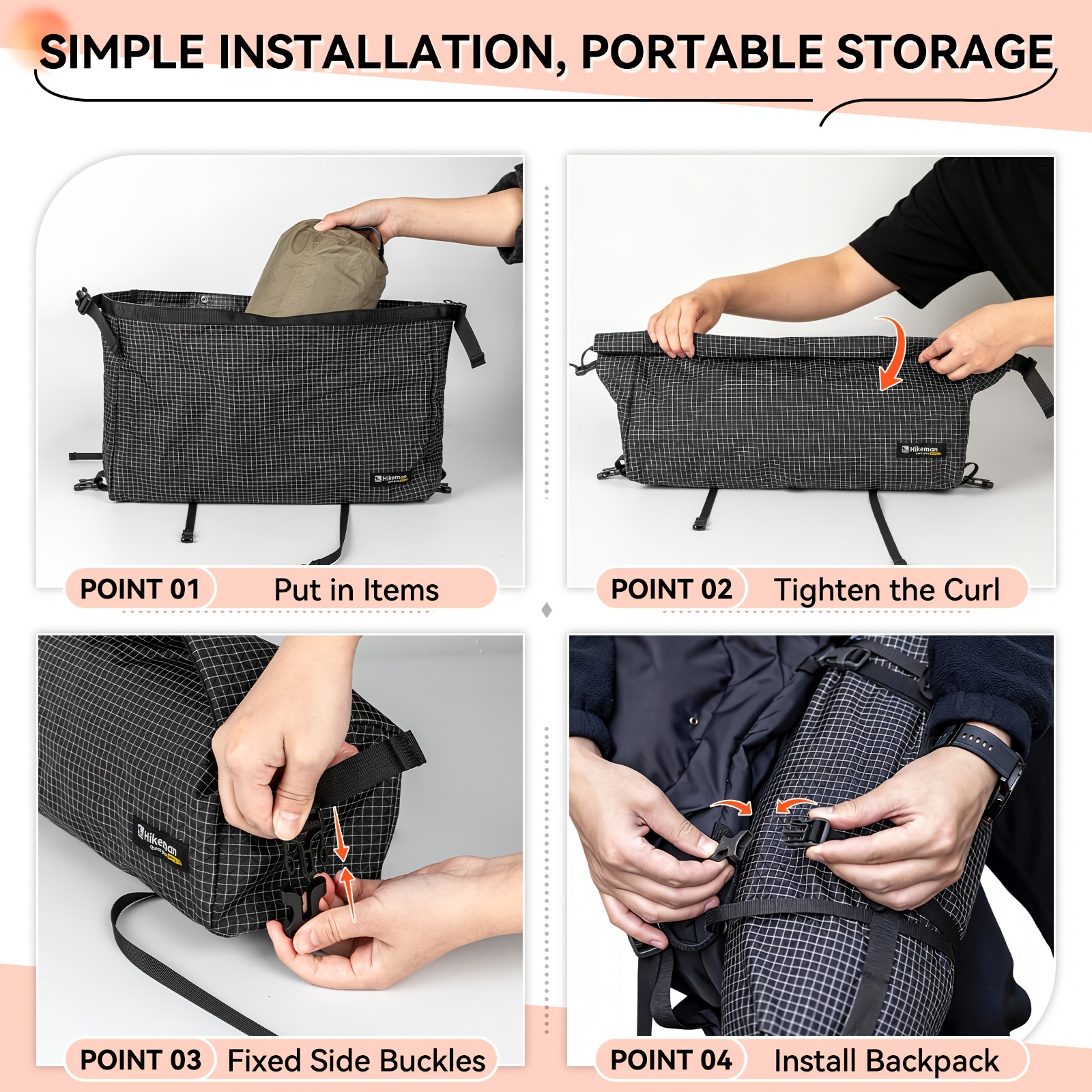 HIKEMAN Outdoor Backpack Extension Storage Bag