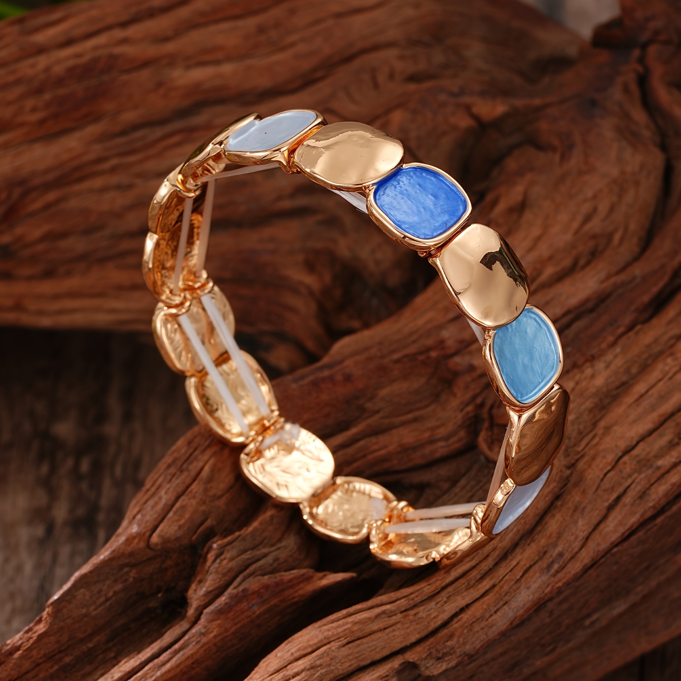Vintage Geometric Square Bangle Bracelet for Women