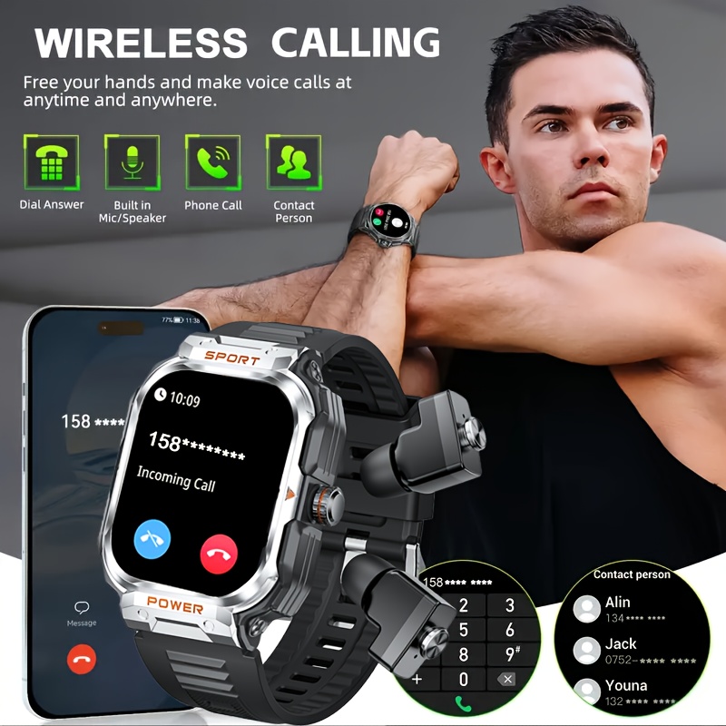 Latest Men's Smartwatch with 2-In-1 Wireless Headset