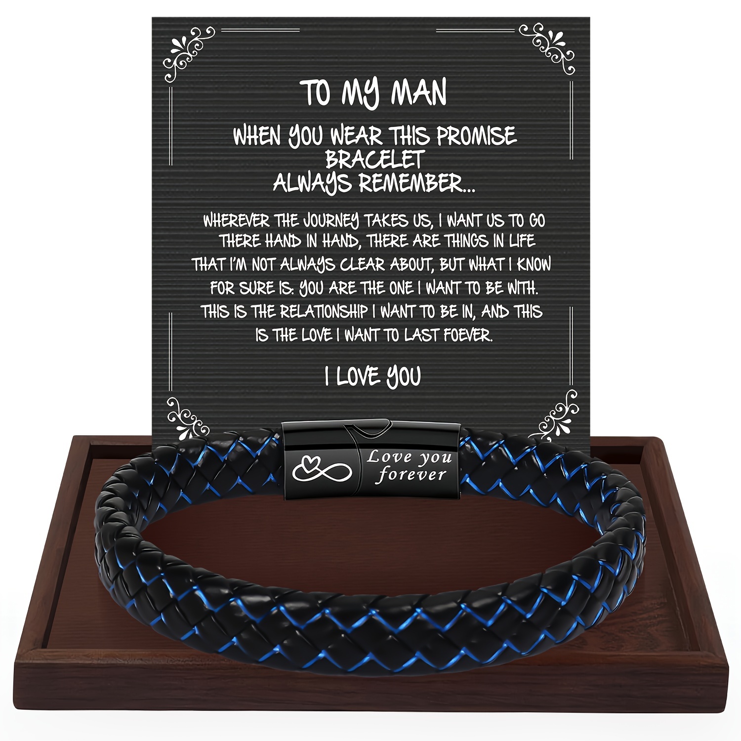 TEMU 1pc 's Day Gifts/thanksgiving Gift/graduation Gifts/birthday Gift - Exquisite Love Buckle Bracelet Gift For Dad Teacher Son Boyfriend Brother