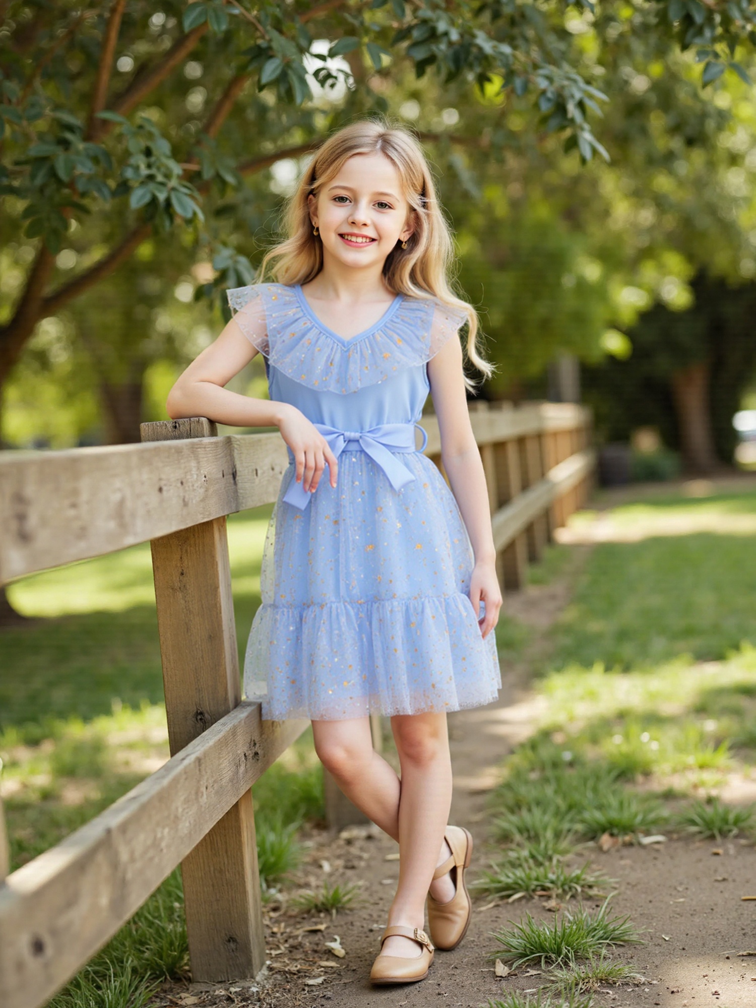 girls tulle blue dress summer dress sleeveless - Temu