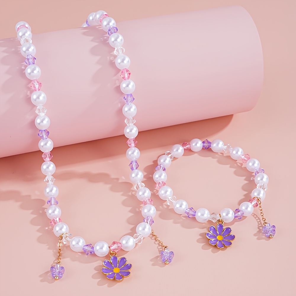 2pc Flower Enamel Pendant Set