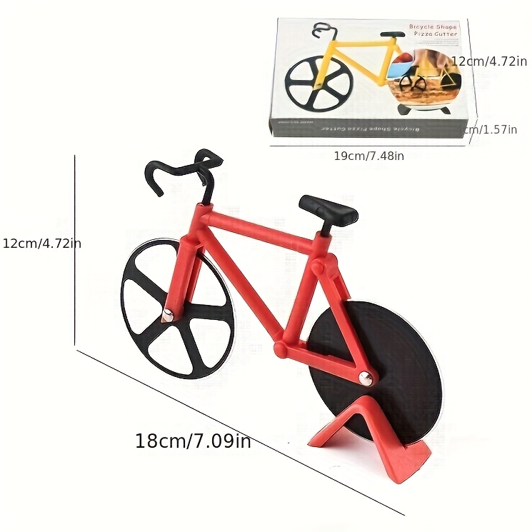 1pc of bicycle pizza knife creative   knife double wheel pizza wheel knife pizza slitting knife and pizza cutter Product details 0