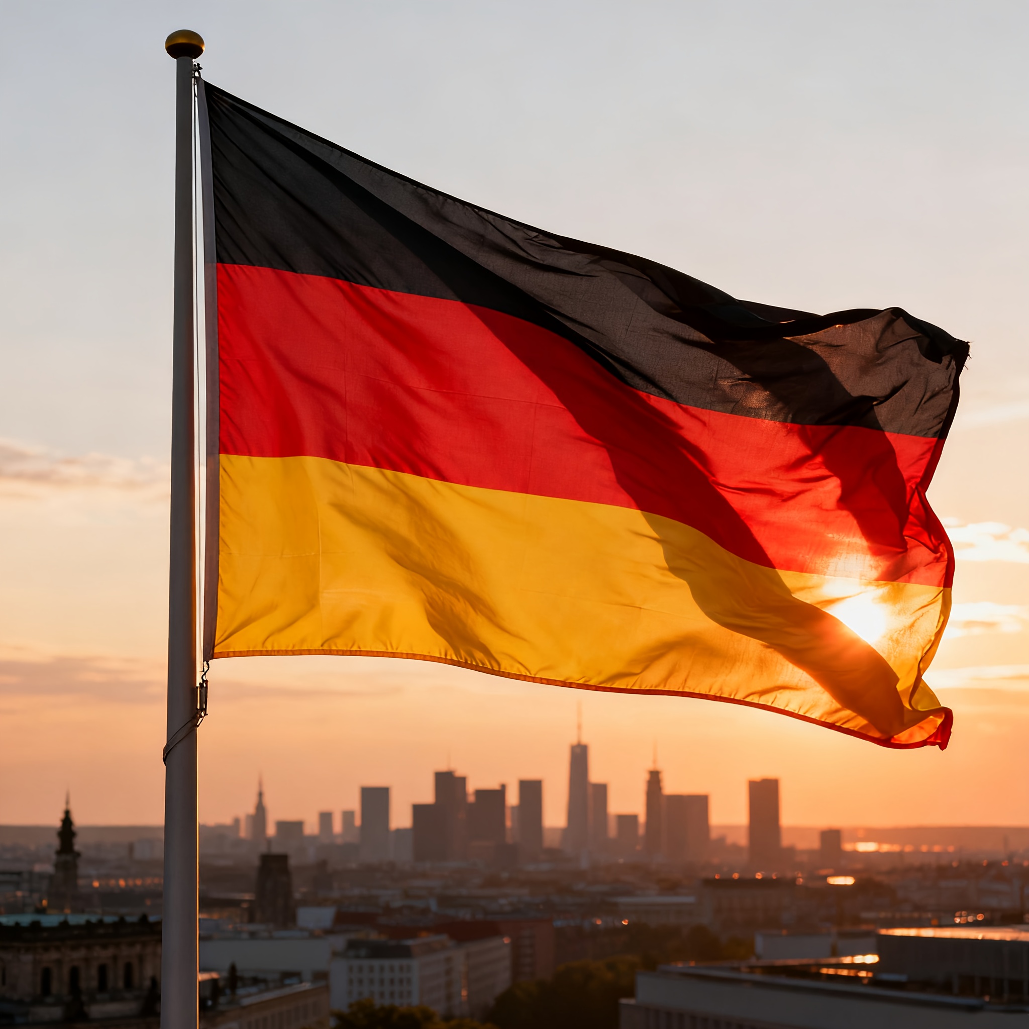E-shop 2 Stück, hochwertige deutsche Flagge, deutsche Flagge 3x5ft, hochwertiger strapazierfähiger Stoff, doppelte Saumnaht, mit Kupferring zum