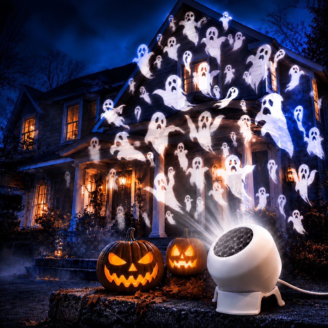 TEMU Dynamic Led Projection Lamp, Halloween Indoor Decorative Projection Night Light, Usb Powered, Adjustable Angle, Suitable For , Living Rooms, And