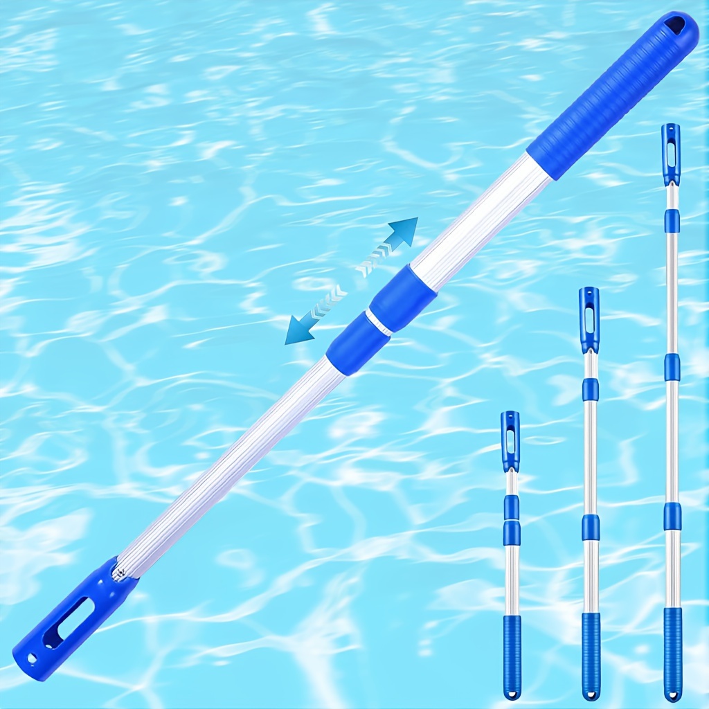 

Aluminum Telescopic Pool Pole 17-36 Inch, Adjustable Skimmer Rake Net Handle For Pool Cleaning Tools, Metal Extendable Pole With Plastic Sleeve Connector, 1-pack