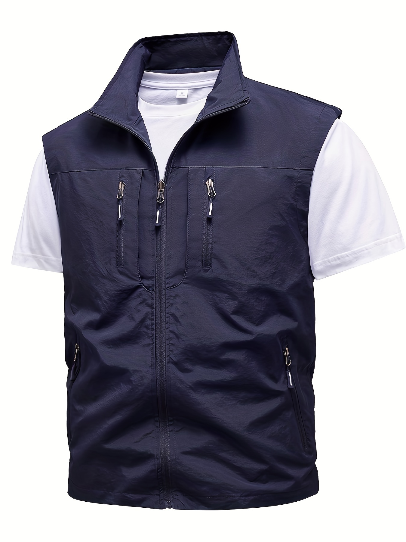 Mens Multi Pocket Sleeveless Jacket Summer Streetwear Outdoor Punk Style  Mens Cargo Vest, Check Out Today's Deals Now