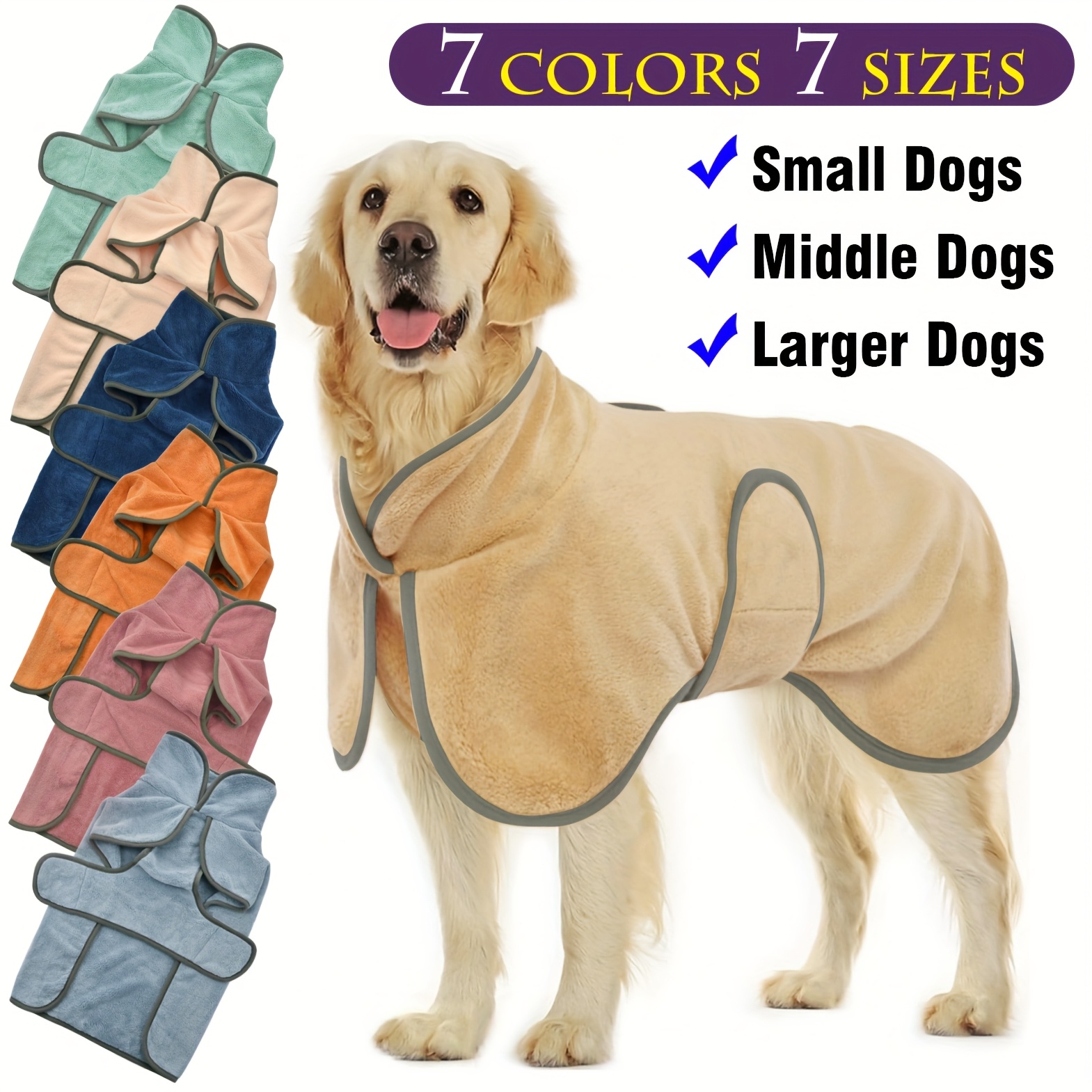 dog bathrobe quick drying dog coat post   robe   absorbent dog drying towel for medium and large dogs pet bathrobe towel