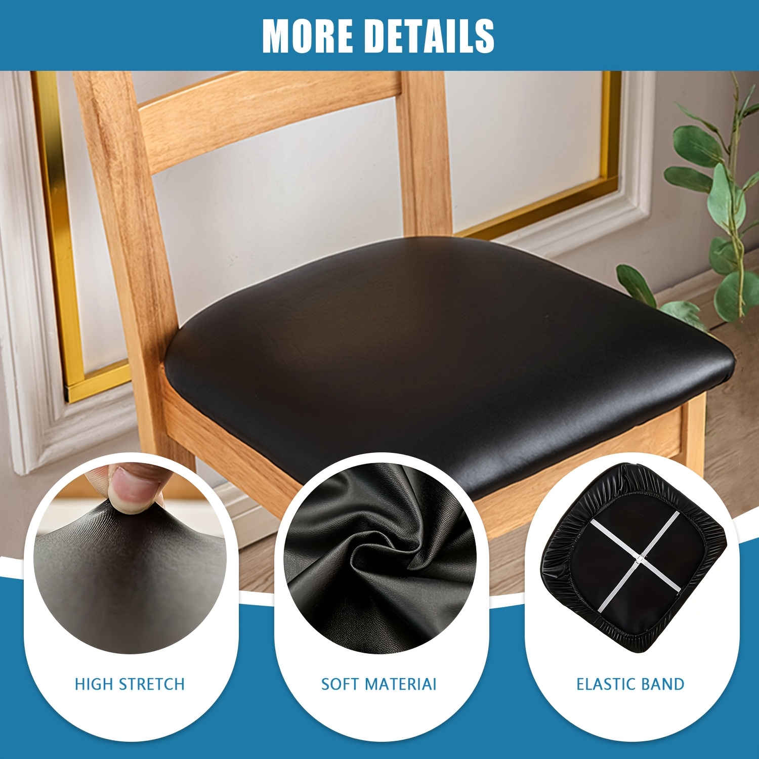 Housses Restauration Mariage Lot De 4 Housses De Chaise En Cuir Synthétique - Protection Extensible Universelle Grise Housse Cuir Synthétique